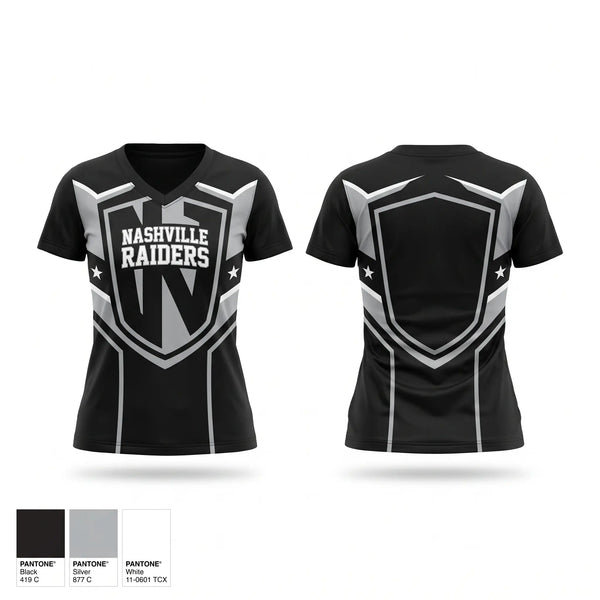 Nashville Raiders Women's Short Sleeve V-neck Shirt - 1