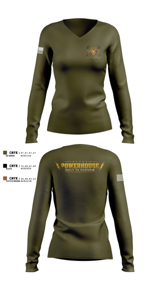 Womens Long Sleeve Vneck Shirt, 59th ORD BDE, Army, Teamtime, Team time, sublimation, custom sports apparel, team uniforms, spirit wear, spiritwear, sports uniforms, custom shirts, team store, custom team store, fundraiser sports, apparel fundraiser