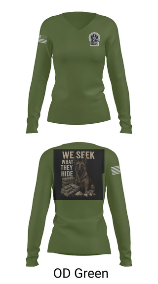 Womens Long Sleeve Vneck Shirt, Narcotics K9, , Teamtime, Team time, sublimation, custom sports apparel, team uniforms, spirit wear, spiritwear, sports uniforms, custom shirts, team store, custom team store, fundraiser sports, apparel fundraiser
