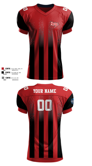 Football Jersey, Chicago Blitz Youth Football and Cheer, , Teamtime, Team time, sublimation, custom sports apparel, team uniforms, spirit wear, spiritwear, sports uniforms, custom shirts, team store, custom team store, fundraiser sports, apparel fundraiser