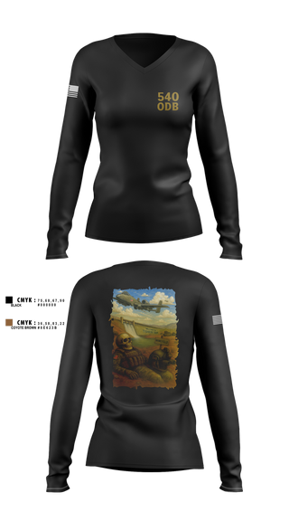 Womens Long Sleeve Vneck Shirt, ODB SYRIA, , Teamtime, Team time, sublimation, custom sports apparel, team uniforms, spirit wear, spiritwear, sports uniforms, custom shirts, team store, custom team store, fundraiser sports, apparel fundraiser