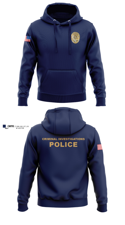 Hoodie, Criminal Investigations, Police, Teamtime, Team time, sublimation, custom sports apparel, team uniforms, spirit wear, spiritwear, sports uniforms, custom shirts, team store, custom team store, fundraiser sports, apparel fundraiser