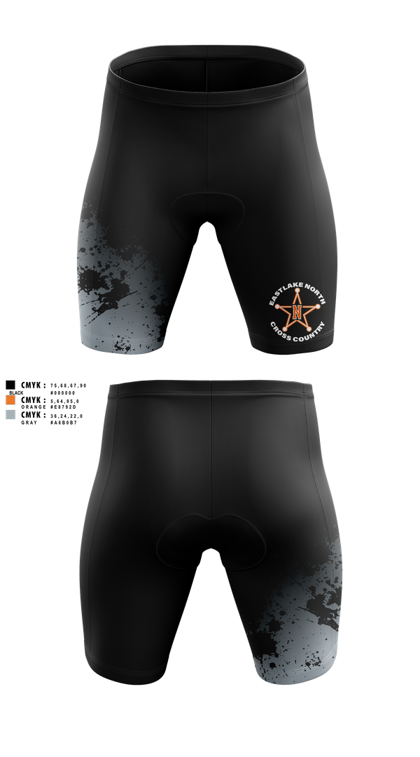 Mens Compression Shorts, Eastlake North Cross County, Cross Country, Teamtime, Team time, sublimation, custom sports apparel, team uniforms, spirit wear, spiritwear, sports uniforms, custom shirts, team store, custom team store, fundraiser sports, apparel fundraiser