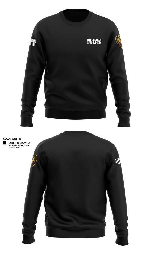 Crew Neck Sweatshirt, Ridgeville Police, Police, Teamtime, Team time, sublimation, custom sports apparel, team uniforms, spirit wear, spiritwear, sports uniforms, custom shirts, team store, custom team store, fundraiser sports, apparel fundraiser