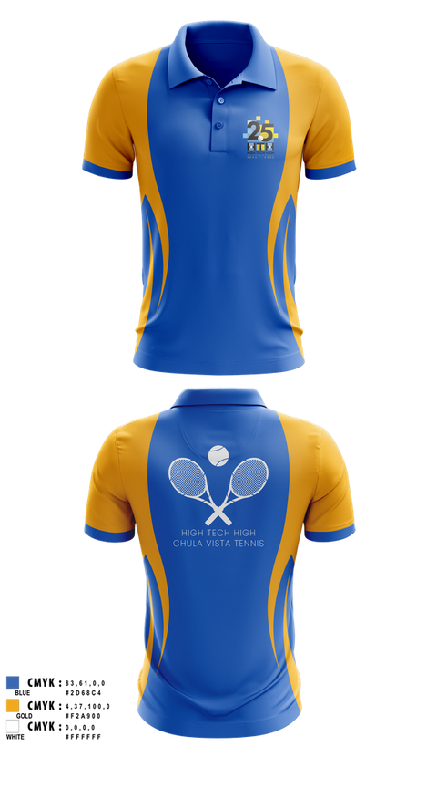 Short Sleeve Performance Polo, High Tech High - Chula Vista Tennis, Tennis, Teamtime, Team time, sublimation, custom sports apparel, team uniforms, spirit wear, spiritwear, sports uniforms, custom shirts, team store, custom team store, fundraiser sports, apparel fundraiser