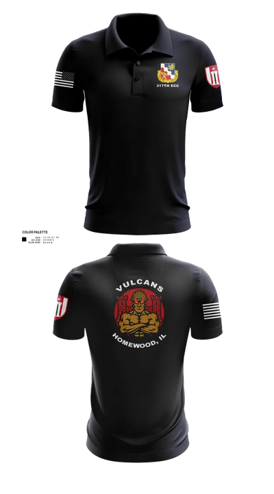 317th ECC 65415028 Short Sleeve Performance Polo - 100