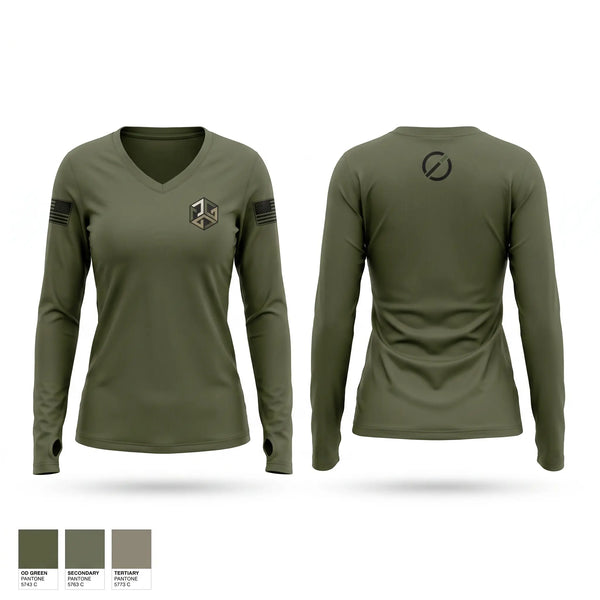 Womens Long Sleeve Vneck Shirt, U.S. Marshals Fugitive Task Force, Police, Teamtime, Team time, sublimation, custom sports apparel, team uniforms, spirit wear, spiritwear, sports uniforms, custom shirts, team store, custom team store, fundraiser sports, apparel fundraiser