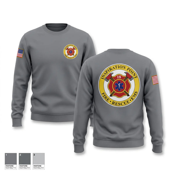 Crew Neck Sweatshirt, Inspiration Point rural volunteer fire district, Fire Department, Teamtime, Team time, sublimation, custom sports apparel, team uniforms, spirit wear, spiritwear, sports uniforms, custom shirts, team store, custom team store, fundraiser sports, apparel fundraiser