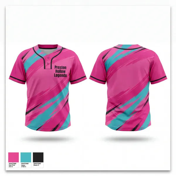Two Button Softball Jersey, Preston Hollow Legends, Softball, Teamtime, Team time, sublimation, custom sports apparel, team uniforms, spirit wear, spiritwear, sports uniforms, custom shirts, team store, custom team store, fundraiser sports, apparel fundraiser