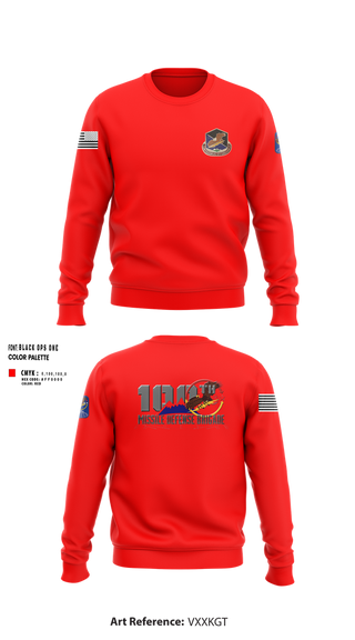 Crew Neck Sweatshirt, 100th Missile Defense Brigade, , Teamtime, Team time, sublimation, custom sports apparel, team uniforms, spirit wear, spiritwear, sports uniforms, custom shirts, team store, custom team store, fundraiser sports, apparel fundraiser
