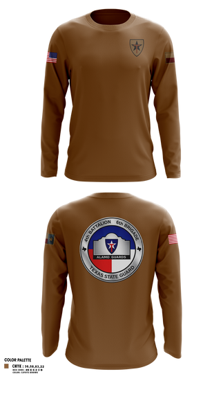Long Sleeve Performance Shirt, Alamo guards, Army, Teamtime, Team time, sublimation, custom sports apparel, team uniforms, spirit wear, spiritwear, sports uniforms, custom shirts, team store, custom team store, fundraiser sports, apparel fundraiser