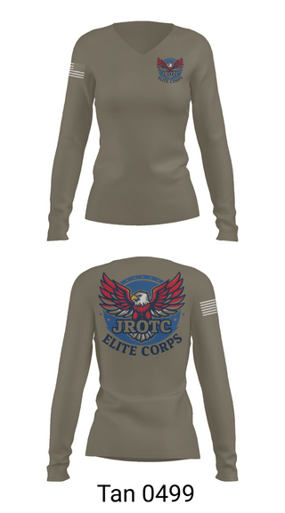 Womens Long Sleeve Vneck Shirt, Elite Corps, Army, Teamtime, Team time, sublimation, custom sports apparel, team uniforms, spirit wear, spiritwear, sports uniforms, custom shirts, team store, custom team store, fundraiser sports, apparel fundraiser