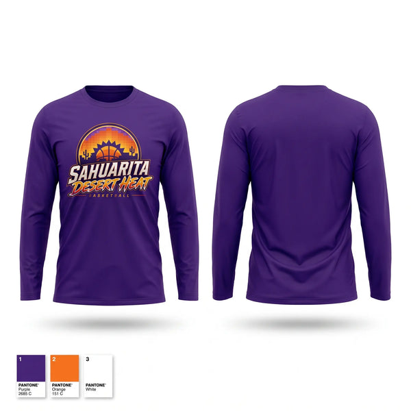 Long Sleeve Performance Shirt, Sahuarita Desert Heat, Men's Basketball, Teamtime, Team time, sublimation, custom sports apparel, team uniforms, spirit wear, spiritwear, sports uniforms, custom shirts, team store, custom team store, fundraiser sports, apparel fundraiser