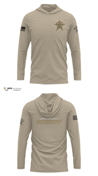 Long Sleeve Performance Shirt with hood, Vermillion County Sheriff’s Office, Police, Teamtime, Team time, sublimation, custom sports apparel, team uniforms, spirit wear, spiritwear, sports uniforms, custom shirts, team store, custom team store, fundraiser sports, apparel fundraiser