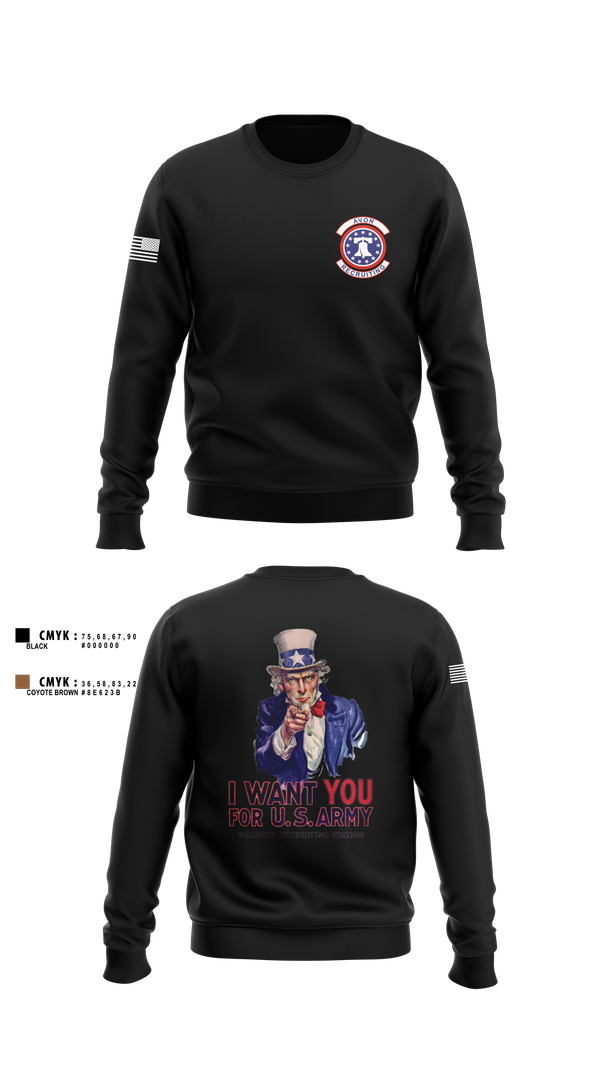 Crew Neck Sweatshirt, US Army I Want You, Army, Teamtime, Team time, sublimation, custom sports apparel, team uniforms, spirit wear, spiritwear, sports uniforms, custom shirts, team store, custom team store, fundraiser sports, apparel fundraiser