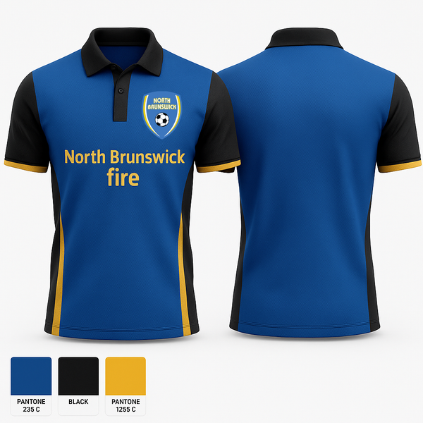 Short Sleeve Performance Polo, North Brunswick fire, Men's Soccer, Teamtime, Team time, sublimation, custom sports apparel, team uniforms, spirit wear, spiritwear, sports uniforms, custom shirts, team store, custom team store, fundraiser sports, apparel fundraiser