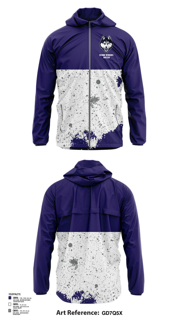 Windbreaker, UConn Women’s Soccer, Women's Soccer, Teamtime, Team time, sublimation, custom sports apparel, team uniforms, spirit wear, spiritwear, sports uniforms, custom shirts, team store, custom team store, fundraiser sports, apparel fundraiser