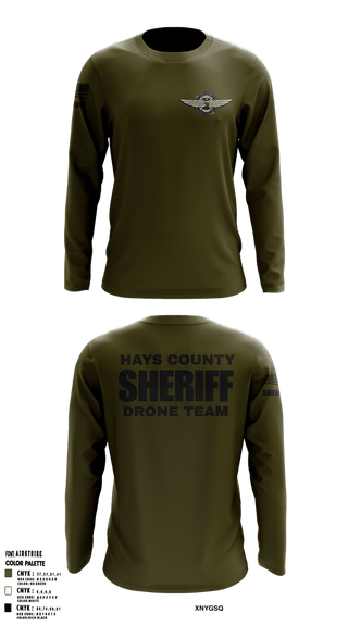 Long Sleeve Performance Shirt, Hays County Sheriff Drone Team, Police, Teamtime, Team time, sublimation, custom sports apparel, team uniforms, spirit wear, spiritwear, sports uniforms, custom shirts, team store, custom team store, fundraiser sports, apparel fundraiser