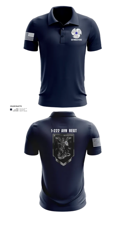 1-222 Aviaition Regiment 73134658 Short Sleeve Performance Polo - 23