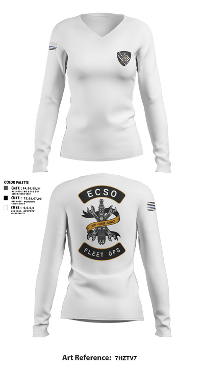 Fleet Opps 9370515 Women's Long Sleeve V-neck Shirt - 2