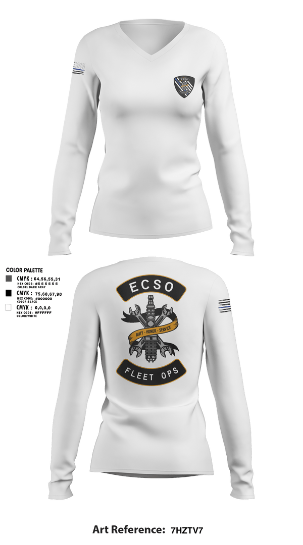 Women's Long Sleeve Vneck Shirt, Fleet Opps, Police, Teamtime, Team time, sublimation, custom sports apparel, team uniforms, spirit wear, spiritwear, sports uniforms, custom shirts, team store, custom team store, fundraiser sports, apparel fundraiser
