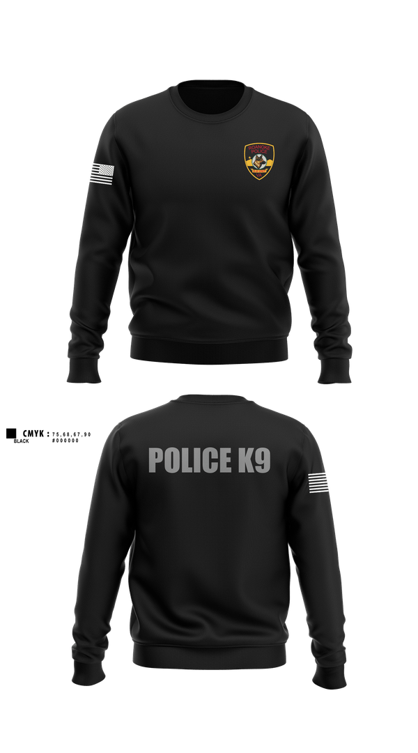 Crew Neck Sweatshirt, Roanoke K9, Police, Teamtime, Team time, sublimation, custom sports apparel, team uniforms, spirit wear, spiritwear, sports uniforms, custom shirts, team store, custom team store, fundraiser sports, apparel fundraiser