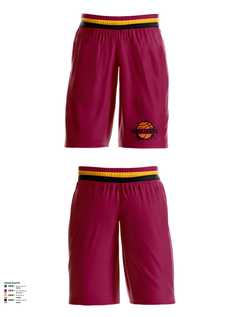 Mens Basketball Shorts, Wreck League, Men's Basketball, Teamtime, Team time, sublimation, custom sports apparel, team uniforms, spirit wear, spiritwear, sports uniforms, custom shirts, team store, custom team store, fundraiser sports, apparel fundraiser