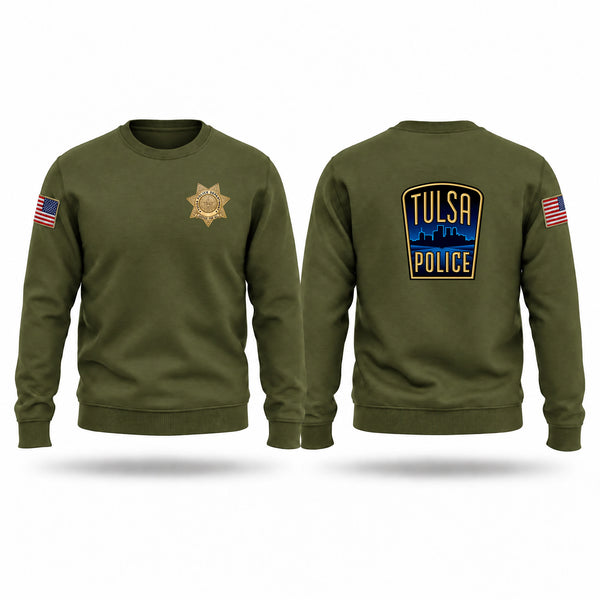 Crew Neck Sweatshirt, Tulsa Police Department, Police, Teamtime, Team time, sublimation, custom sports apparel, team uniforms, spirit wear, spiritwear, sports uniforms, custom shirts, team store, custom team store, fundraiser sports, apparel fundraiser