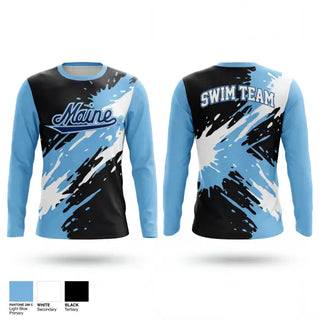 Long Sleeve Performance Shirt, Umaine Club Swim, Swimming, Teamtime, Team time, sublimation, custom sports apparel, team uniforms, spirit wear, spiritwear, sports uniforms, custom shirts, team store, custom team store, fundraiser sports, apparel fundraiser
