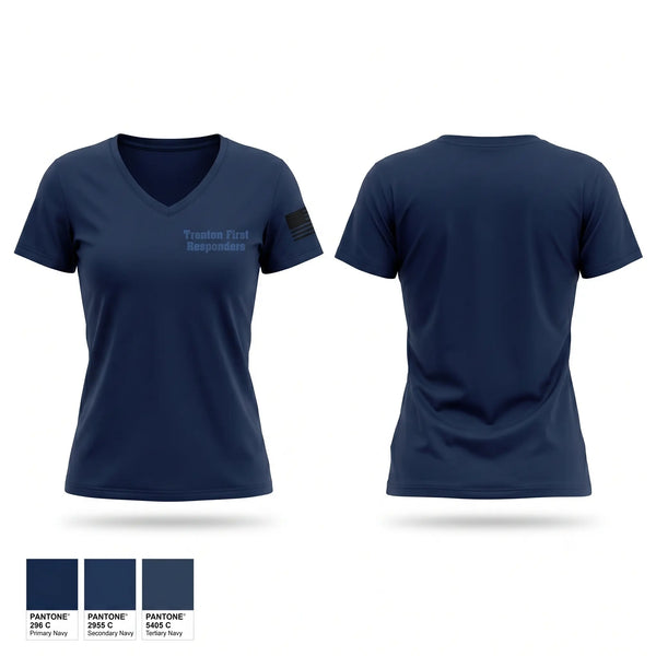 Womens Short Sleeve Vneck Shirt, Trenton First Responders, EMS/EMT, Teamtime, Team time, sublimation, custom sports apparel, team uniforms, spirit wear, spiritwear, sports uniforms, custom shirts, team store, custom team store, fundraiser sports, apparel fundraiser