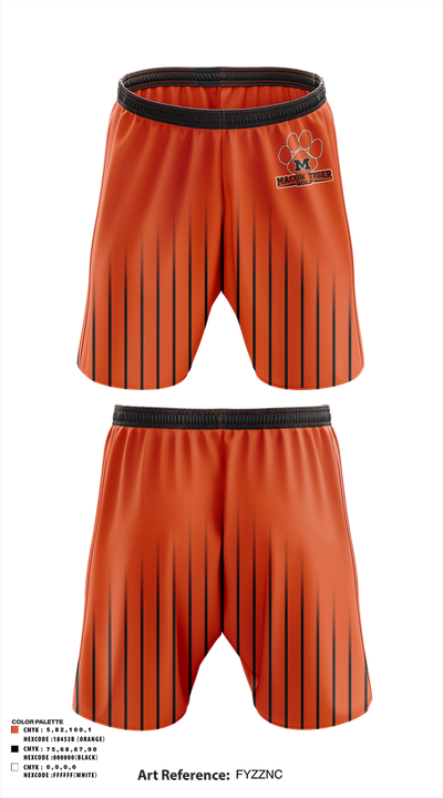 Macon Tiger Golf 16670206 Athletic Shorts With Pockets - 1