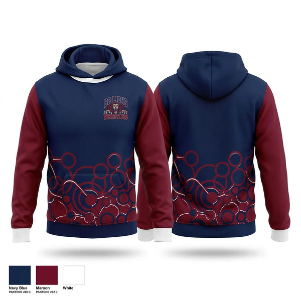 Hoodie, B2 lions, Wrestling, Teamtime, Team time, sublimation, custom sports apparel, team uniforms, spirit wear, spiritwear, sports uniforms, custom shirts, team store, custom team store, fundraiser sports, apparel fundraiser