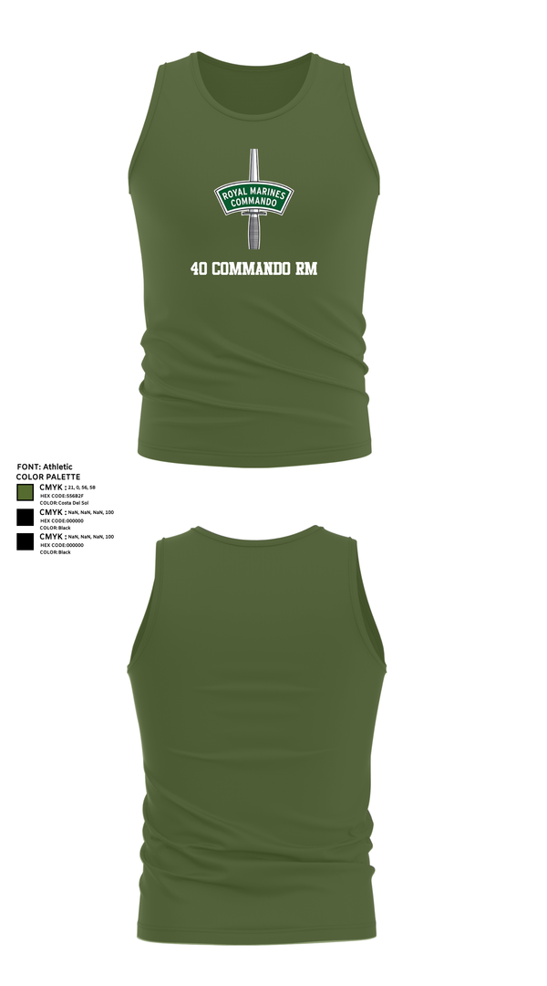 Tank Top, 40 commando RM, Marines, Teamtime, Team time, sublimation, custom sports apparel, team uniforms, spirit wear, spiritwear, sports uniforms, custom shirts, team store, custom team store, fundraiser sports, apparel fundraiser