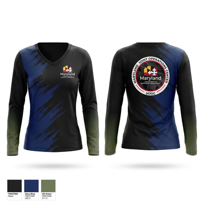 Maryland Department of Emergency Management Women's Long Sleeve V-neck Shirt - 1