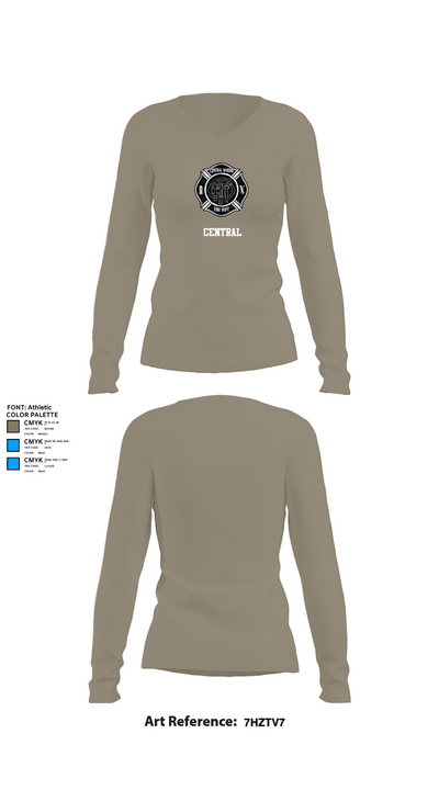 Central 9971313 Women's Long Sleeve V-neck Shirt - 62