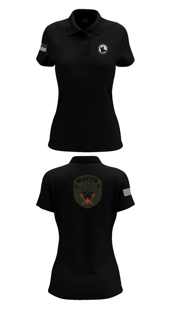 Womens Short Sleeve Performance Polo, 2-8 Cav, HHC, Medic Platoon, , Teamtime, Team time, sublimation, custom sports apparel, team uniforms, spirit wear, spiritwear, sports uniforms, custom shirts, team store, custom team store, fundraiser sports, apparel fundraiser