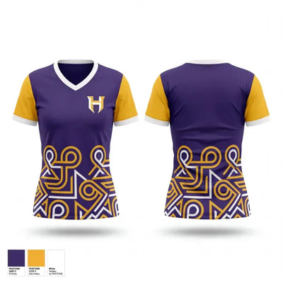Hampton Hornets 52887171 Women's Short Sleeve V-neck Shirt - 1