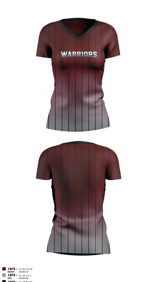Womens Short Sleeve Vneck Shirt, Warriors, Softball, Teamtime, Team time, sublimation, custom sports apparel, team uniforms, spirit wear, spiritwear, sports uniforms, custom shirts, team store, custom team store, fundraiser sports, apparel fundraiser