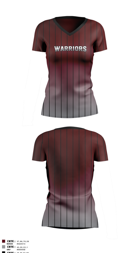 Womens Short Sleeve Vneck Shirt, Warriors, Softball, Teamtime, Team time, sublimation, custom sports apparel, team uniforms, spirit wear, spiritwear, sports uniforms, custom shirts, team store, custom team store, fundraiser sports, apparel fundraiser