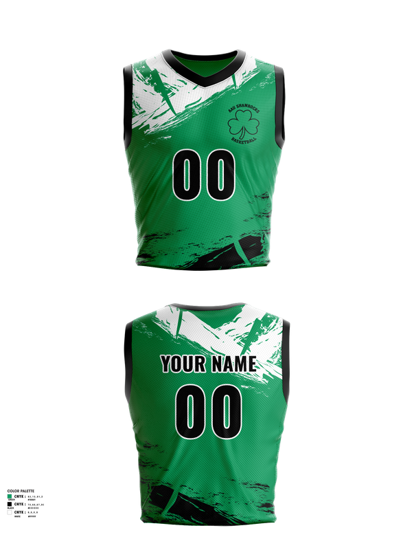 Womens Basketball Jersey, Shamrocks, Women's Basketball, Teamtime, Team time, sublimation, custom sports apparel, team uniforms, spirit wear, spiritwear, sports uniforms, custom shirts, team store, custom team store, fundraiser sports, apparel fundraiser