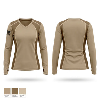 Womens Long Sleeve Vneck Shirt, Utah ROTC, Navy, Teamtime, Team time, sublimation, custom sports apparel, team uniforms, spirit wear, spiritwear, sports uniforms, custom shirts, team store, custom team store, fundraiser sports, apparel fundraiser