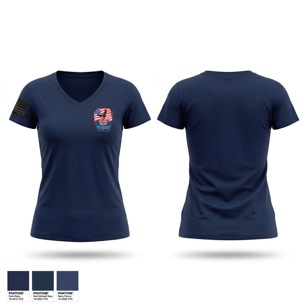 Womens Short Sleeve Vneck Shirt, Burlington Township Fire Department, Fire Department, Teamtime, Team time, sublimation, custom sports apparel, team uniforms, spirit wear, spiritwear, sports uniforms, custom shirts, team store, custom team store, fundraiser sports, apparel fundraiser