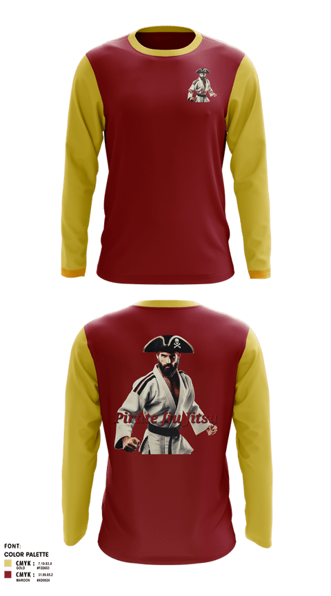 Long Sleeve Performance Shirt, Pirate Jiu Jitsu, Wrestling, Teamtime, Team time, sublimation, custom sports apparel, team uniforms, spirit wear, spiritwear, sports uniforms, custom shirts, team store, custom team store, fundraiser sports, apparel fundraiser