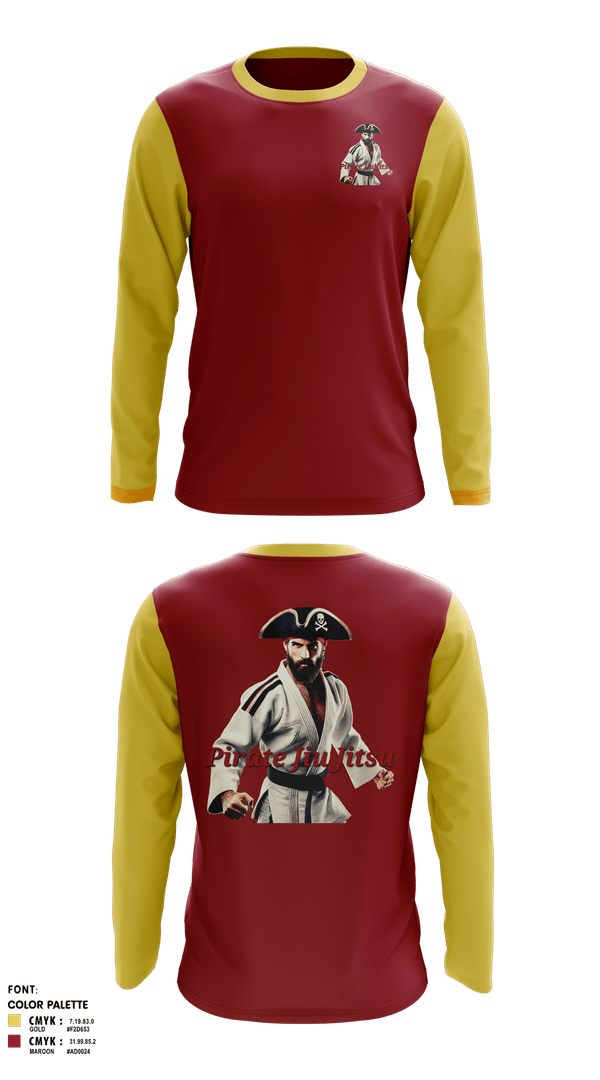 Long Sleeve Performance Shirt, Pirate Jiu Jitsu, Wrestling, Teamtime, Team time, sublimation, custom sports apparel, team uniforms, spirit wear, spiritwear, sports uniforms, custom shirts, team store, custom team store, fundraiser sports, apparel fundraiser