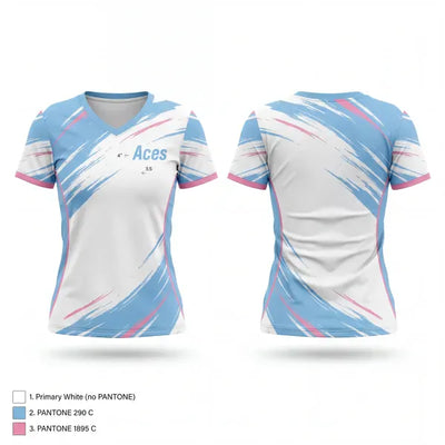 Aces 25046417 Women's Short Sleeve V-neck Shirt - 1