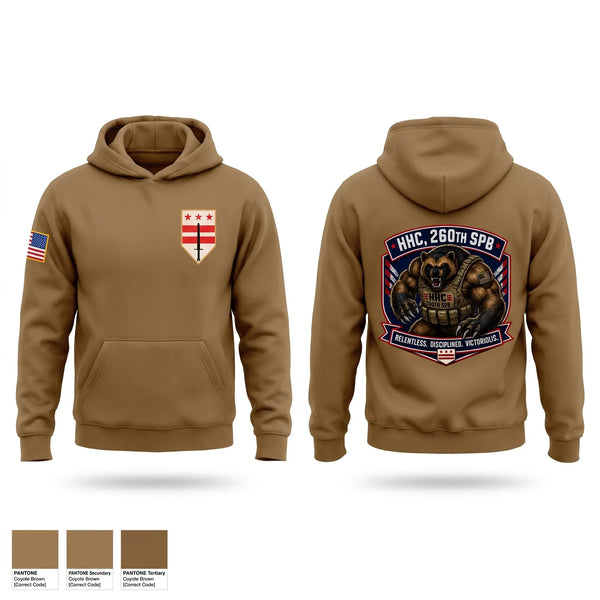 Hoodie, HHC, 260th SPB, Army, Teamtime, Team time, sublimation, custom sports apparel, team uniforms, spirit wear, spiritwear, sports uniforms, custom shirts, team store, custom team store, fundraiser sports, apparel fundraiser