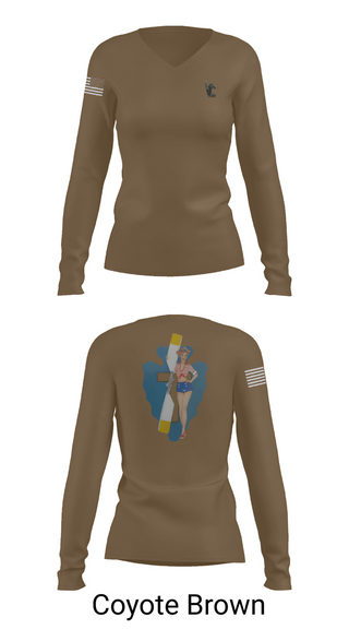 Womens Long Sleeve Vneck Shirt, B Co 1/114th Maintenance, Army, Teamtime, Team time, sublimation, custom sports apparel, team uniforms, spirit wear, spiritwear, sports uniforms, custom shirts, team store, custom team store, fundraiser sports, apparel fundraiser