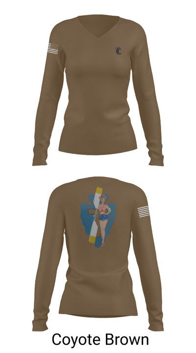 B Co 1/114th Maintenance 9686057 Women's Long Sleeve V-neck Shirt - 17