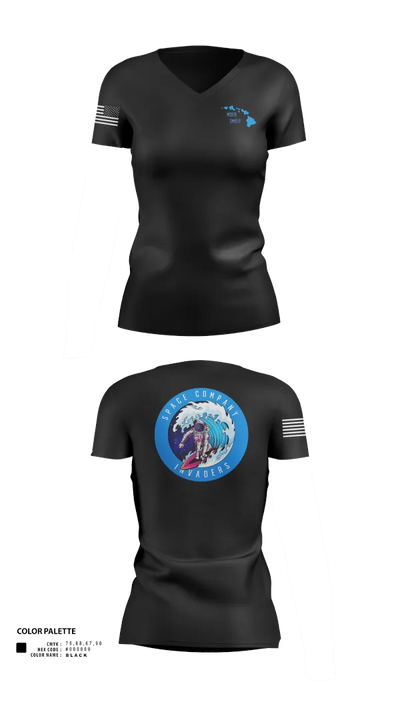 Space Company 60044463 Women's Short Sleeve V-neck Shirt - 21