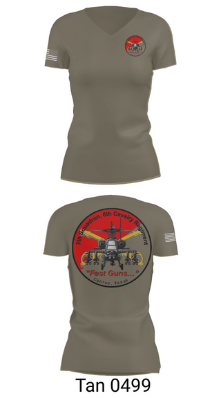 Womens Short Sleeve Vneck Shirt, 7th Squadron, Sixth Cavalry Regiment, , Teamtime, Team time, sublimation, custom sports apparel, team uniforms, spirit wear, spiritwear, sports uniforms, custom shirts, team store, custom team store, fundraiser sports, apparel fundraiser